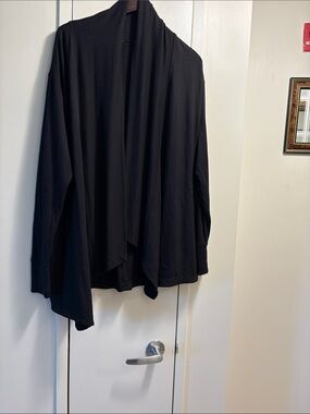 Athleta Black Open Front Draped Cardigan